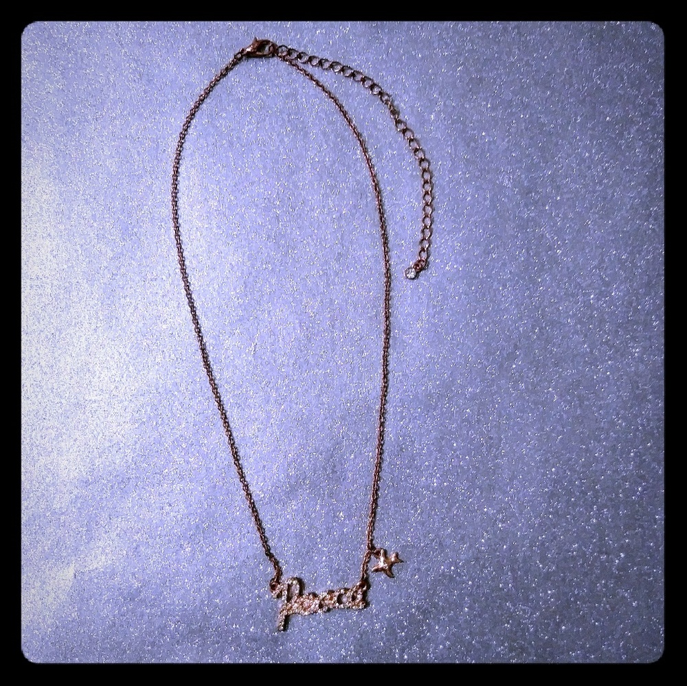 **3 for $9** Rhinestone 'Peace' Necklace